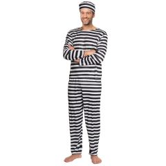 Gevangene zwart-wit - feestkostuum maat XL