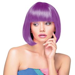Neon Paarse Cabaret Pruik