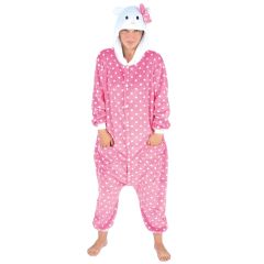 Roze kigurumi-kostuum voor volwassenen