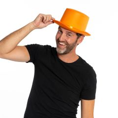 Unisex hoge hoed Satijn Oranje