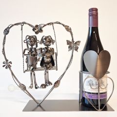 Wijnfleshouder Verliefd Stel op een Schommelbankje