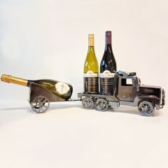Wijnfleshouder – Vrachtwagen met Aanhanger (voor 3 flessen)