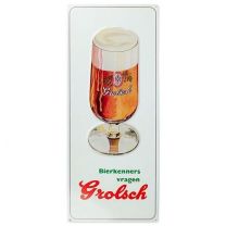 Grolsch Bierkenners Groot Wandbord 28x69cm