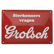 Grolsch Bierkenners Rood Wandbord 30x20cm