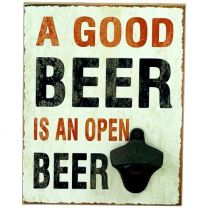 Opener a Good Beer Wandbord 18x23cm