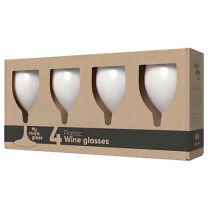 4 stuks Kunststof Wijnglas Wit 350ml