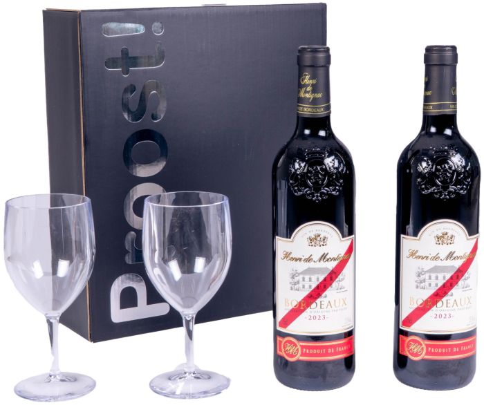 Proost Bordeaux Proefbox 2x75cl + glazen