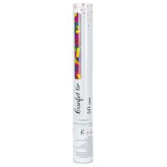 Confettikanon van 40 cm met meerkleurige rechthoekige papieren confetti