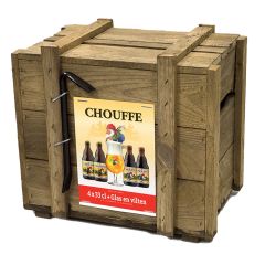 La Chouffe Kist geschenkverpakking 4 x 33cl plus glas en vilten