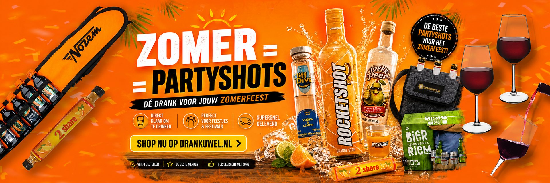 Stel zelf je partyshotjespakket samen met onze handige stuks verkoop!