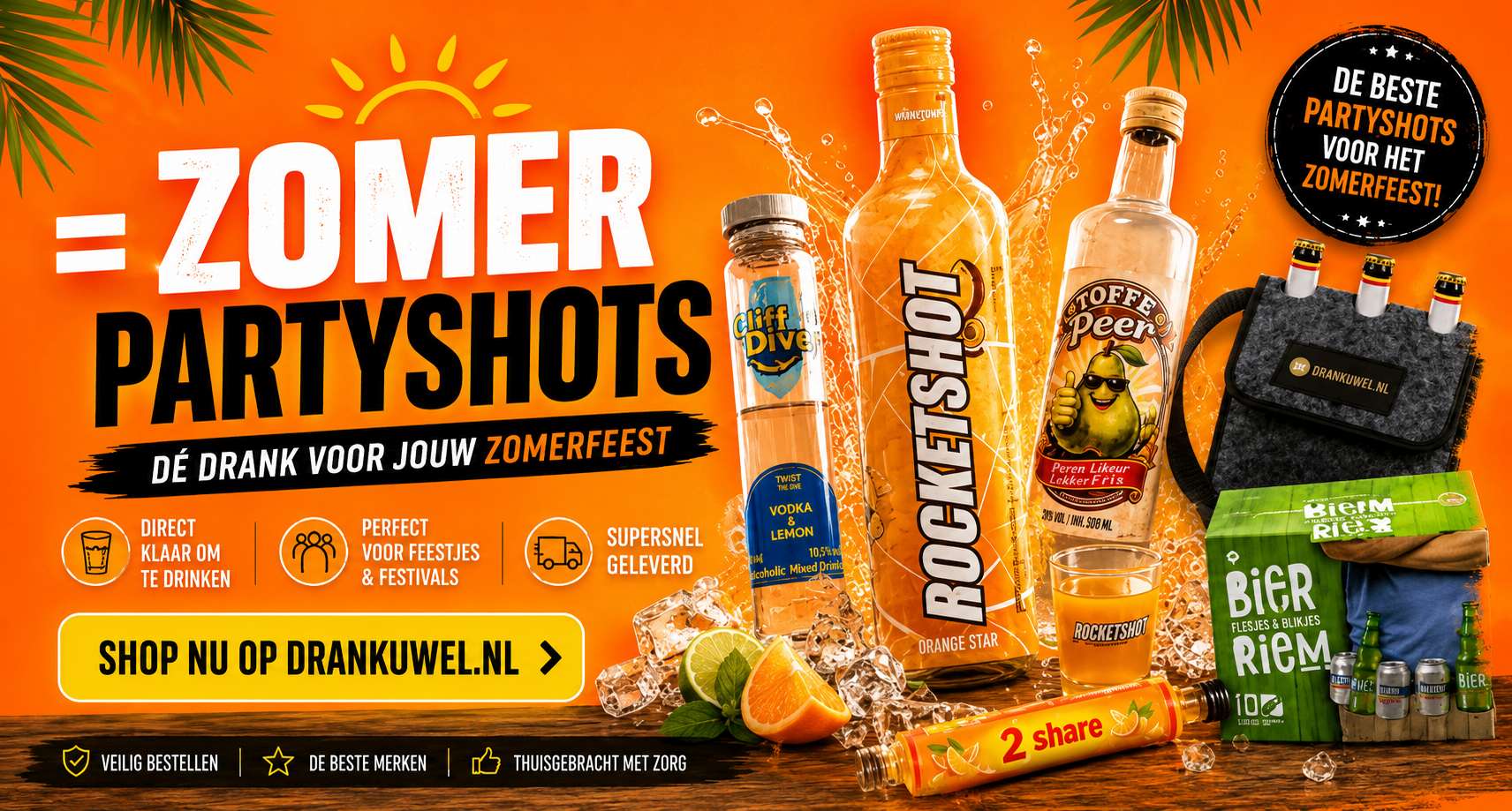 Stel zelf je partyshotjespakket samen met onze handige stuks verkoop!